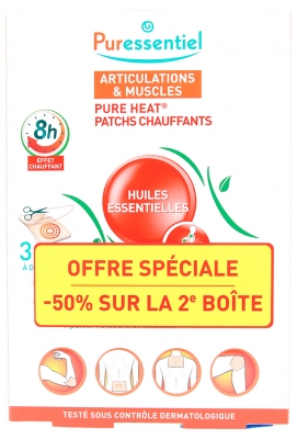 Puressentiel Articulations Patchs Chauffants Lot de 2 x 3 Patchs