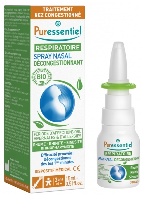 Puressentiel Spray Nasal Décongestionnant Aux He Bio - 15 ml