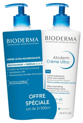Bioderma Atoderm Crémé Ultra 500 ml Lot de 2