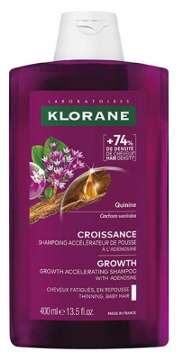 Klorane Croissance Shampoing Accélérateur de Pousse à l'Adénosine et à la Quinine 400 ml