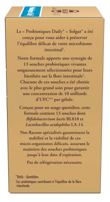 Solgar Probiotiques Daily Confort Intestinal 30 Gélules
