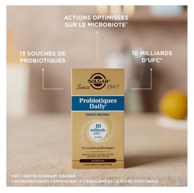 Solgar Probiotiques Daily Confort Intestinal 30 Gélules