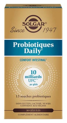 Solgar Probiotiques Daily Confort Intestinal 30 Gélules