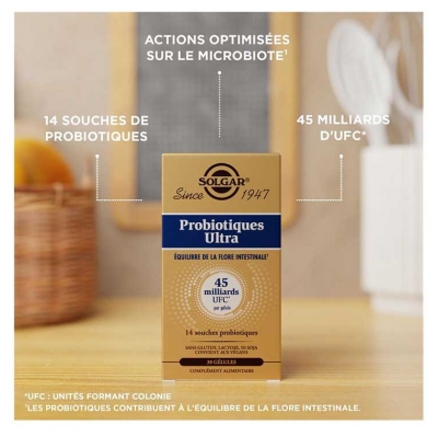 Solgar Probioitiques Équilibre de la Flore Intestinale Ultra 30 Gélules