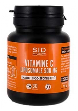 S.I.D Nutrition Vitamine C Liposomale 500 mg Haute Biodisponibilité 30 Gélules