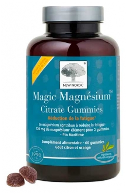New Nordic Magic Magnésium Citrate Réduction de la Fatigue 60 Gummies