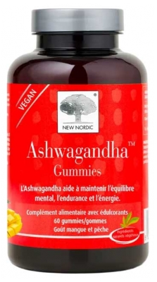 New Nordic Ashwagandha Mangue et Pêche 60 Gummies