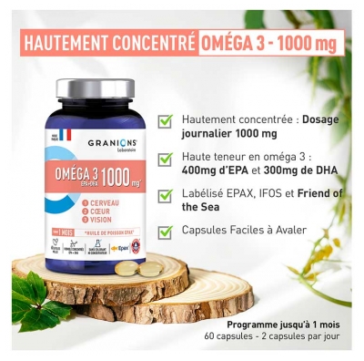Granions Oméga 3 1000 mg 60 Capsules