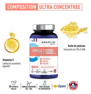 Granions Oméga 3 1000 mg 60 Capsules