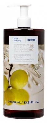 Korres Gel Douche Raisin de Santorin à l'Extrait de Sauge Purifiante 1L 