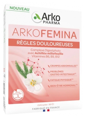 Arkopharma Arko Femina Règles Douloureuses 2 à 6 Cycles 30 Gélules