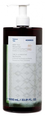 Korres Gel Douche Thé à la Menthe à l'Extrait de Sauge Purifiante 1 L