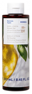 Korres Gel Douche Basilic Citron à l'Extrait de Sauge Purifiante 250 ml