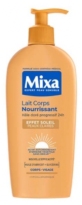 Mixa Lait Corps Nourrissant Peaux Claires Effet Soleil 250 ml