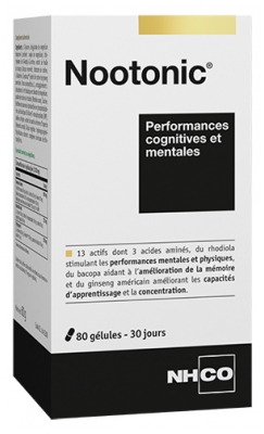NHCO Nootonic Performances Mentales et Cognitives 80 Gélules