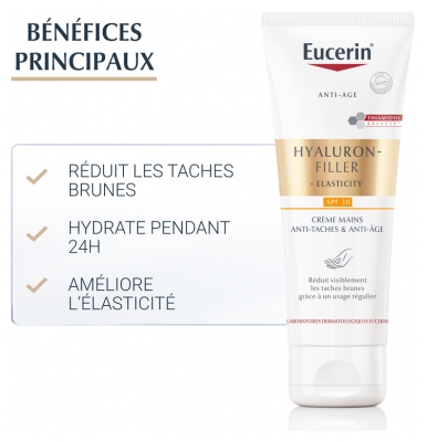Eucerin Hyaluron-Filler + Elasticity Crème Mains Anti-Taches SPF30 75 ml