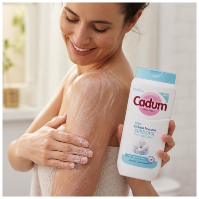 Cadum Crème Lavante Surdoux Fleur de Coton Effet Peau de Bébé 500 ml