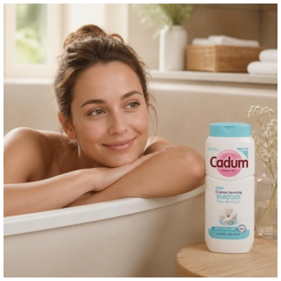 Cadum Crème Lavante Surdoux Fleur de Coton Effet Peau de Bébé 500 ml
