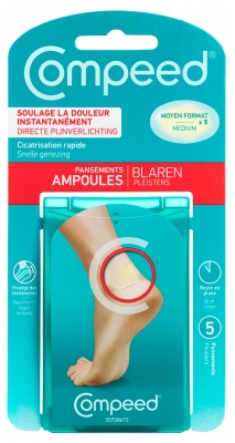 Compeed Pansements Ampoules Moyen Format Pour le Talon 5 Pansements