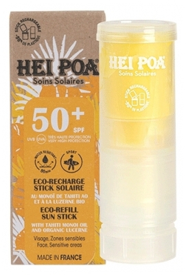Hei Poa Stick Solaire SPF50+ Visage et Zones Sensibles Éco-Recharge 15 g