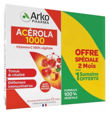 Arkopharma Azinc Acérola 1000 2 x 30 Unités 