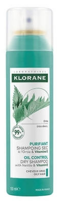 Klorane Ortie & Vitamine E Shampoing Sec Purifiant Cheveux Gras 150 ml