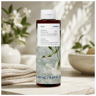 Korres Gel Douche Jasmin à l'Extrait de Sauge Purifiante 250 ml