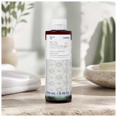 Korres Gel Douche Thé à la Menthe à l'Extrait de Sauge Purifiante 250 ml