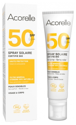 Acorelle Spray Solaire Haute Protection SPF50 Bio 100 ml