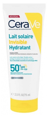 CeraVe Lait Solaire Hydratant Invisible Visage et Corps SPF50+ 75 ml