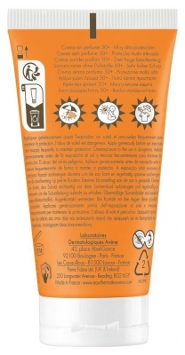 Avène Eau Thermale - Solaire - Crème 50+ Uvb Uva Lumière Bleue Hev Peaux Sensibles Sèches Sans Parfum 50 ml