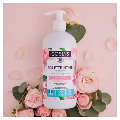 Coslys Toilette Intime Gel Fraîcheur Rose & Eucalyptus Usage Quotidien Bio 500 ml
