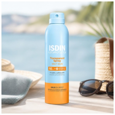 Isdin Fotoprotector Transparent Spray Wet Skin Haute Protection SPF50 100 ml