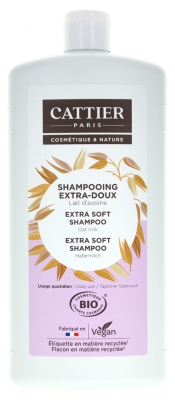 Cattier Shampoing Extra-Doux Lait d'Avoine Usage Quotidien Bio 1 L