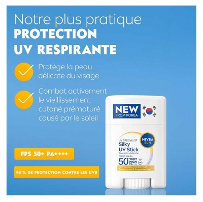 Nivea Sun UV Specialist Stick Solaire Silky UV SPF50+ 15 g