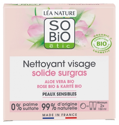 Léa Nature SO BIO étic Nettoyant Visage Solide Surgras Peaux Sensibles Bio 70 g