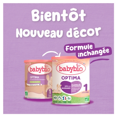 Babybio Optima 1 de 0 à 6 Mois au Lait de Vache Français Bio 400 g