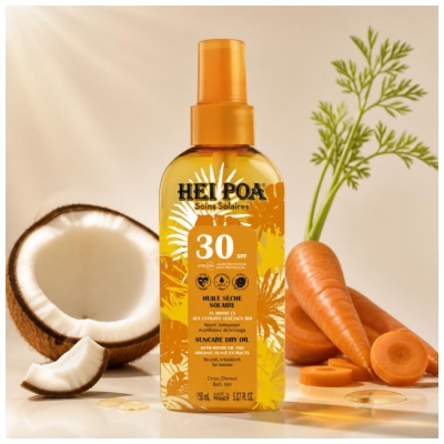 Hei Poa Huile Sèche Solaire Monoï Spf30 150 ml