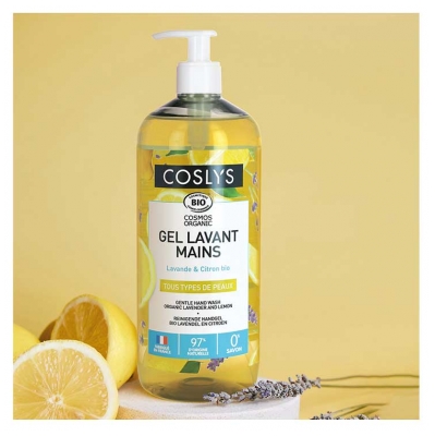Coslys Gel Lavant Mains Lavande & Citron Tous Types de Peaux Bio 1 L