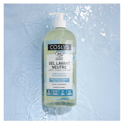Coslys Gel Lavant Neutre Corps Visage Cheveux Bio 1 L