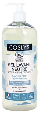 Coslys Gel Lavant Neutre Corps Visage Cheveux Bio 1 L