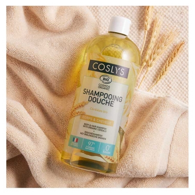 Coslys Shampoing Douche Corps & Cheveux Céréales Bio 1 L