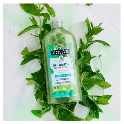 Coslys Gel Douche Rafraîchissant Menthe-Chanvre Tous Types de Peaux Bio 250 ml