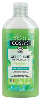 Coslys Gel Douche Rafraîchissant Menthe-Chanvre Tous Types de Peaux Bio 250 ml