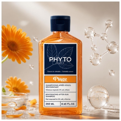 Phyto Plage Shampoing Après-Soleil Réhydratant Extrait de Calendula 250 ml