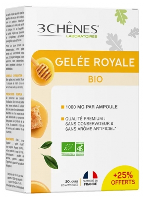 Les 3 Chênes Gelée Royale 1000 mg Bio 20 Unités