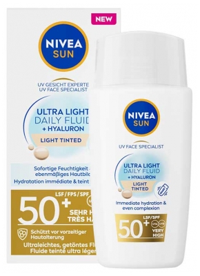 Nivea Sun UV Face Specialist Fluide Solaire Teinté Ultra Léger SPF50+ 40 ml - Teinte : Light