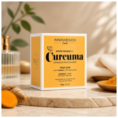 Innovatouch Savon Masque au Curcuma Graines de Pavot & Karité 100 g