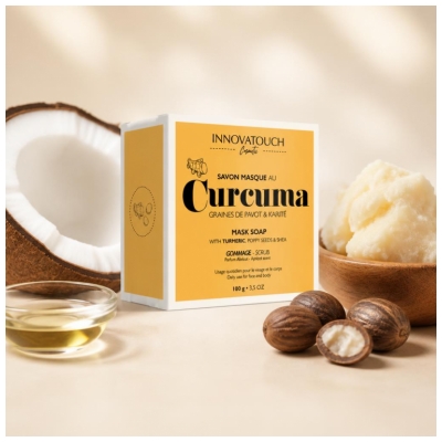 Innovatouch Savon Masque au Curcuma Graines de Pavot & Karité 100 g