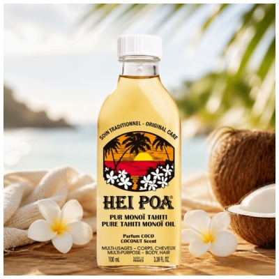 Hei Poa Pur Monoï Tahiti Hydratant Nourrissant - Parfum Coco 100 ml
